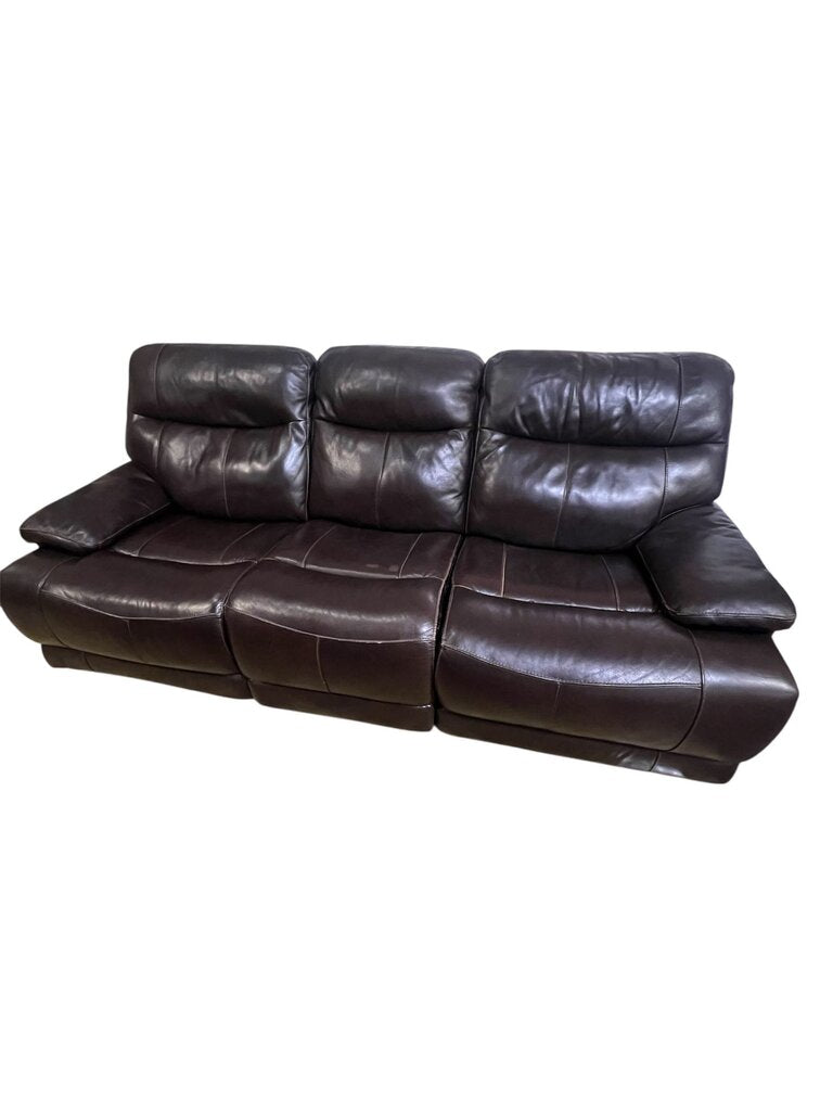 Brown Leather 3 Seat Electric Recliner
