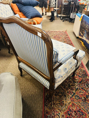 French Louis XV Style Bergere Armchairs (pair)