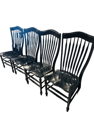 Black Windsor Style Dining Chais (set of 6)