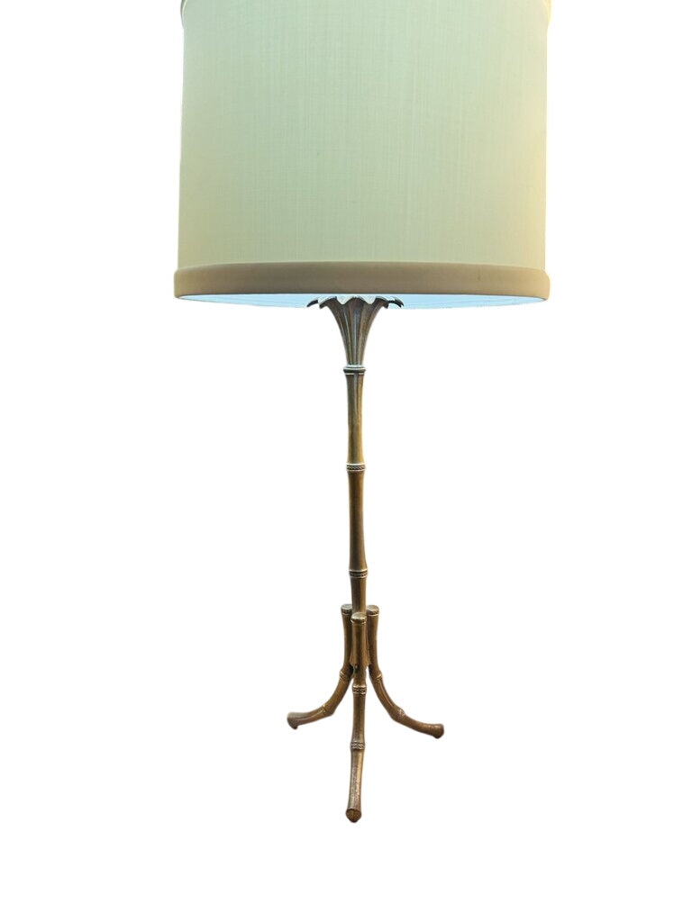 French Faux Bamboo Brass Lamp