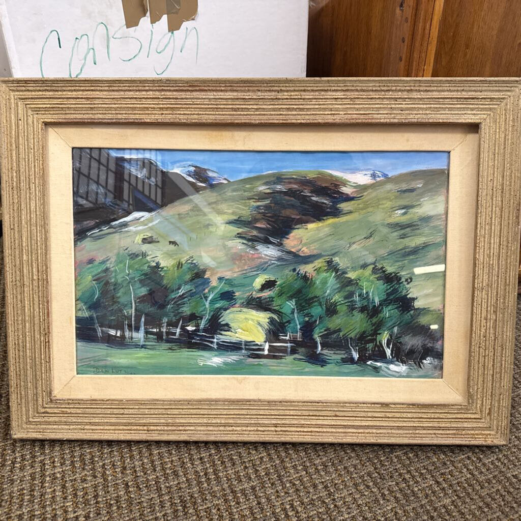 Dan Lutz - "Hillside Hayfield" - Watercolor Painting