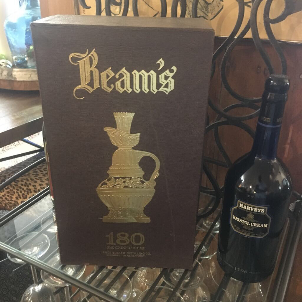 1976 Jim Beam 180 Month Bourbon Gold Decanter Sealed