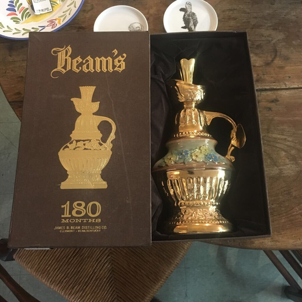 1976 Jim Beam 180 Month Bourbon Gold Decanter Sealed