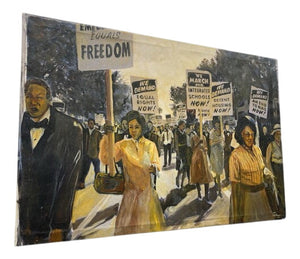 1963 Original Painting American Civil Rights March on Washington by Miss Daisy's Consignment & Auction House