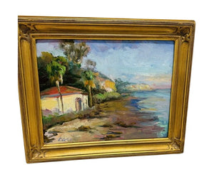 Baccara Beach House Oil painting by by c. cortez by Miss Daisy's Consignment & Auction House