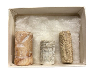 3 Akkadian, Hittite, Near Eastern Cylinder Seals Circa 2500-500 BCE (3Pcs) by Miss Daisy's Consignment & Auction House