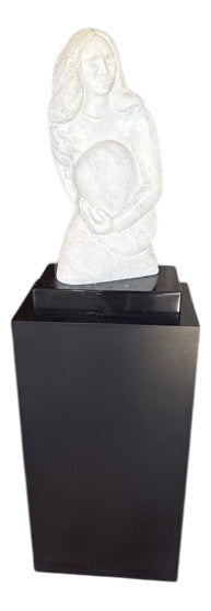 Ahvakana Statue of Native Woman On Pedestal 12x24" H by Miss Daisy's Consignment & Auction House