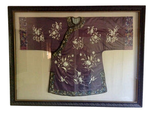 19th Century Framed Chinese Silk Embroidered Ceremonial Jacket by Miss Daisy's Consignment & Auction House