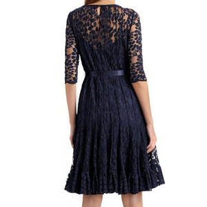 NWT TERI JON Lace Dress w/ Shell Navy Sz.6