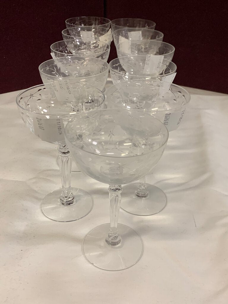 Hand Cut Crystal Champagne Coupe Saucer