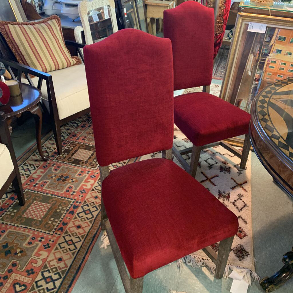 2 Red Dining Chairs