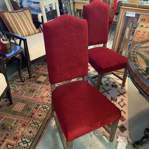 2 Red Dining Chairs