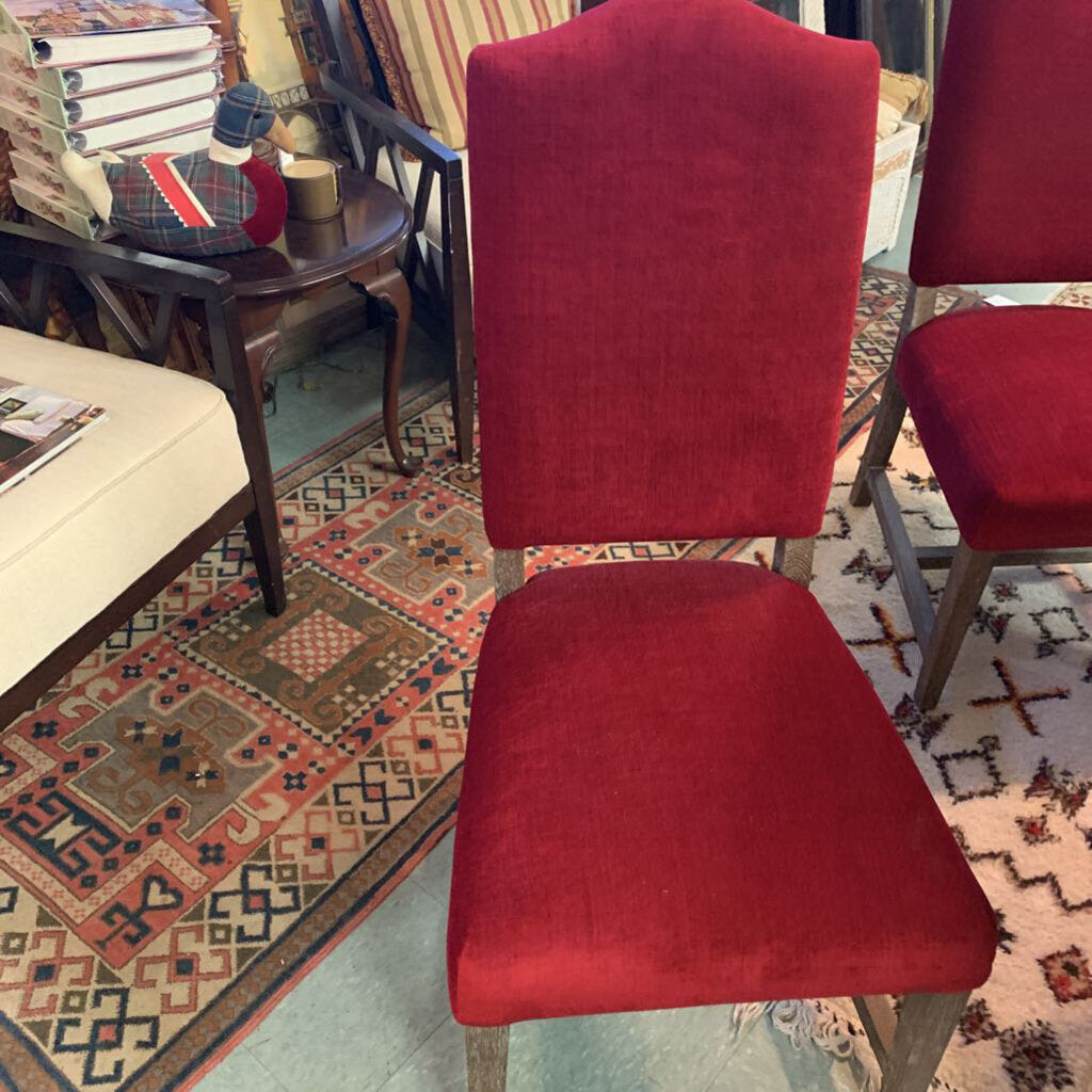 2 Red Dining Chairs