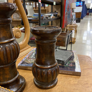 Wooden Candle Stands (Pair) by Miss Daisy's Consignment & Auction House