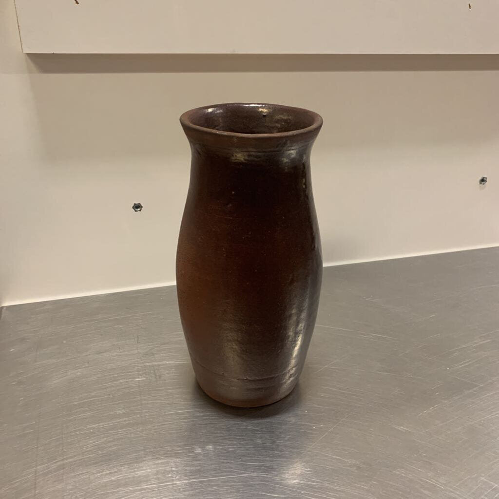 Glazed Redware Vase 9"
