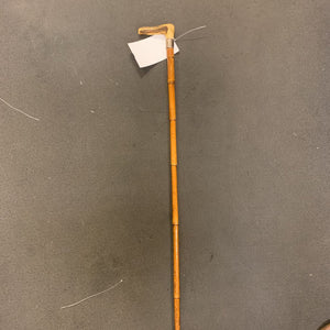 Bamboo Horn Silverplate Walking Stick 34.5"