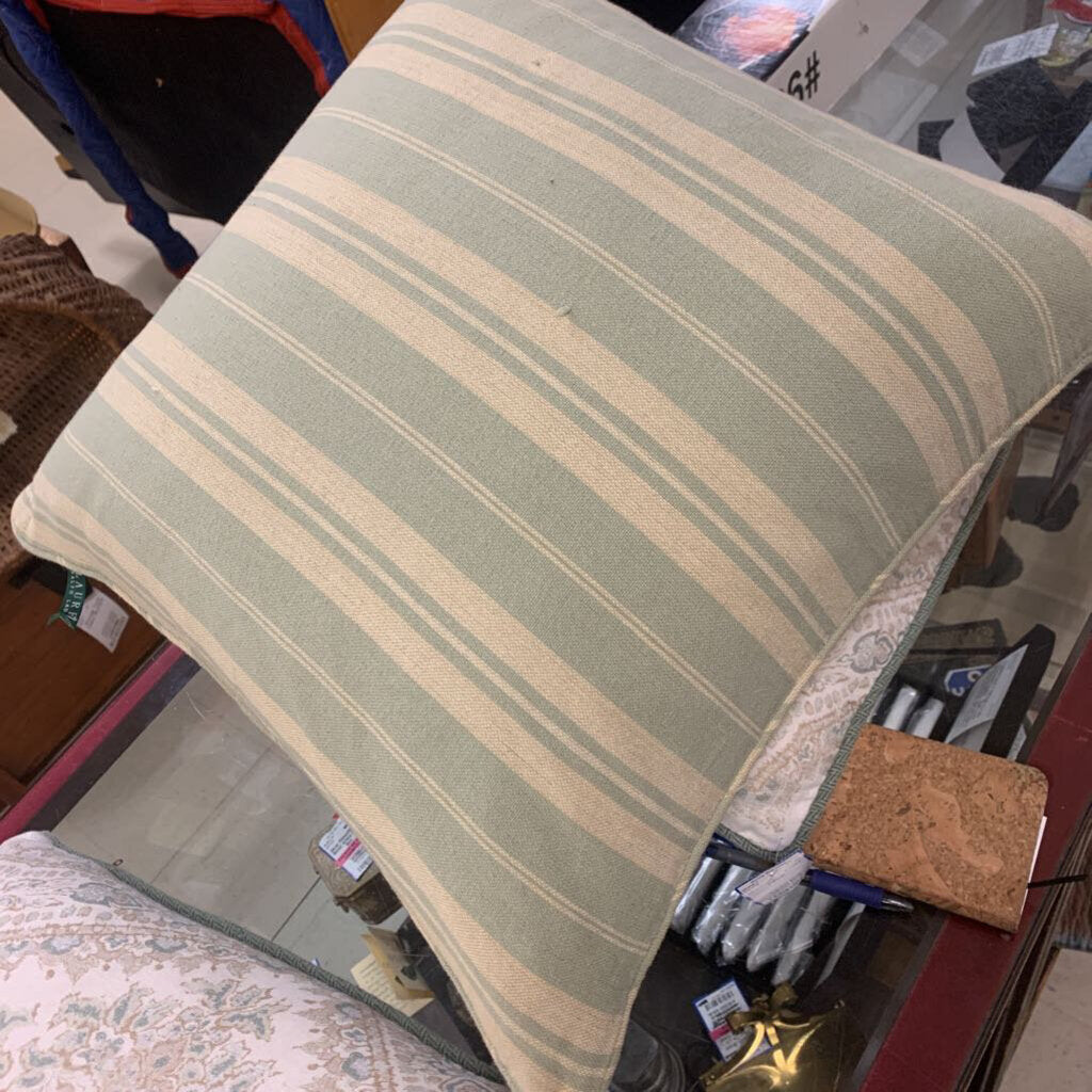 Ralph Lauren Throw Pillow Green Stripe 19x19