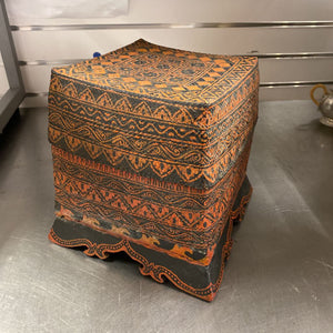 Red+Black Square Lacquerware Woven Wicker Basket (5"x5"x8.5") by Miss Daisy's Consignment & Auction House