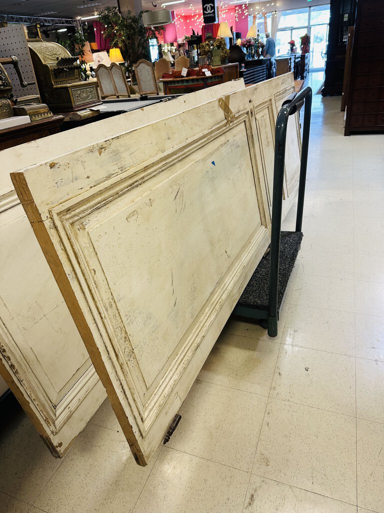 2 Vintage Solid Wood Painted Doors (pair) 100x32