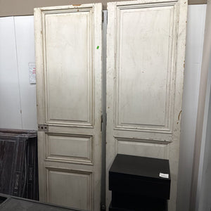 2 Vintage Solid Wood Painted Doors (pair) 100x32