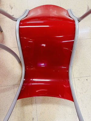 Italian Lounge Chairs 1990's Red (set 4)