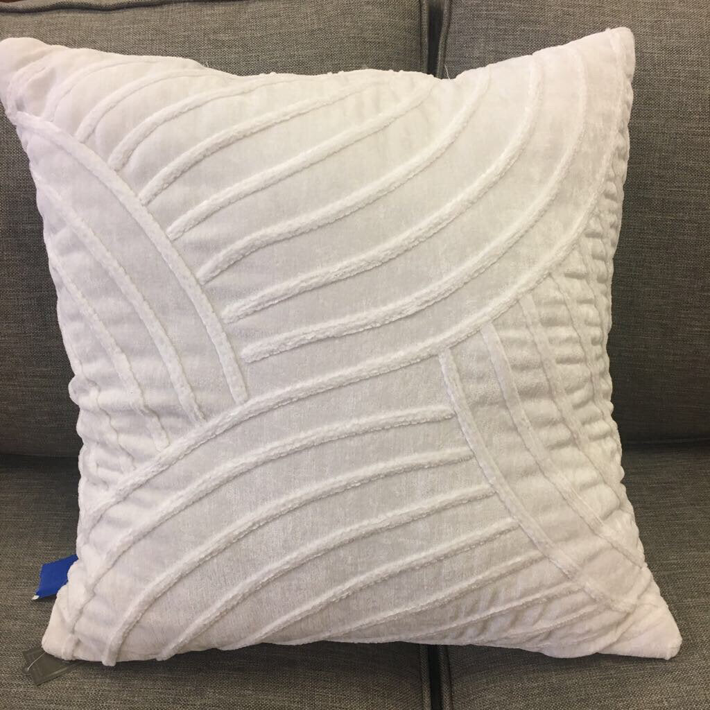 Beekman Home All white Line Patterned Throw Pillow