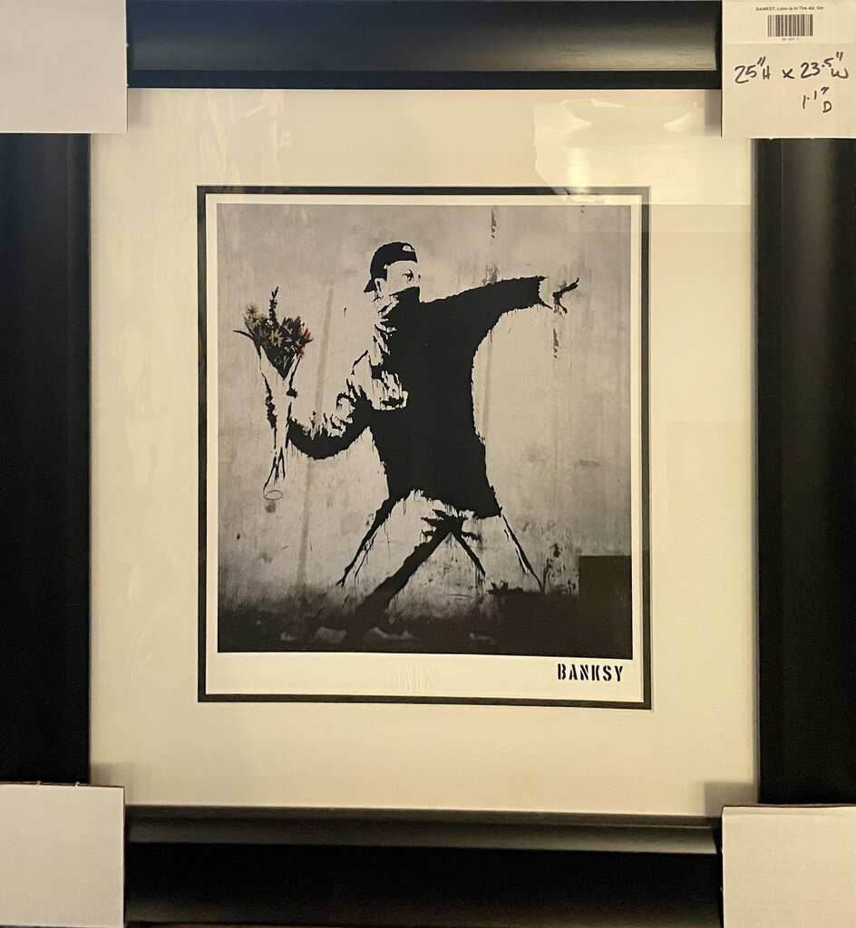 Banksy Love Is In The Air Print w/Cert. (NEW)