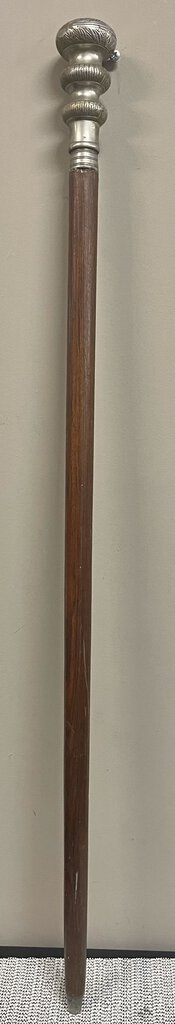 Hardwood Cane w/Nickle Plated Brass Knob and Tip
