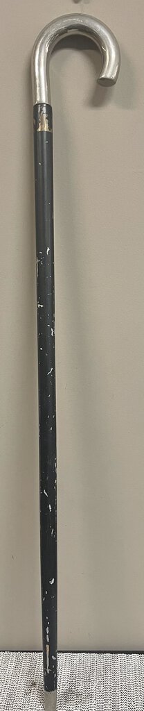 Black Hardwood Cane w/Chrome Silver Handle and Tip