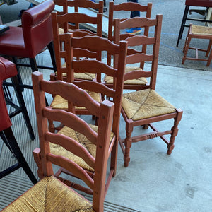 Oak Cherry Finish Ladderback Chair w/Seagrass Seat