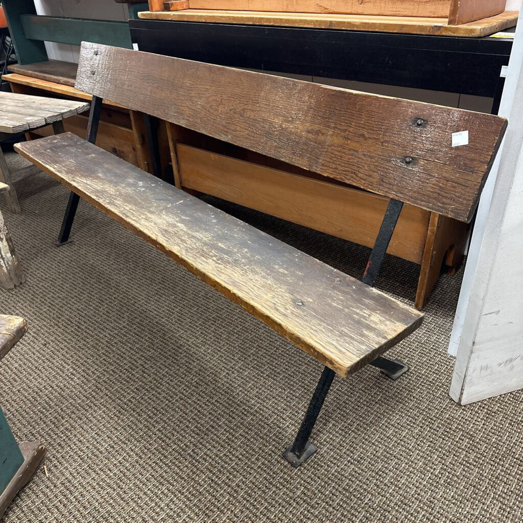 Rustic Bench With Back (72"L)