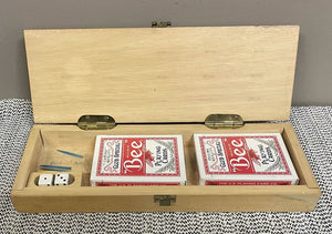 Maple Cribbage Complete Set w/ Cards, Dice, and Pins