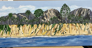 Robin Hill Ward Oil on Canvas Sea Cliff from the Water