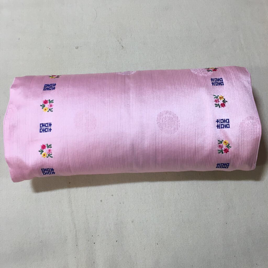 Korean Slip Covered Lumbar Pink Pillow