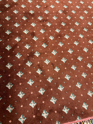 Vantex Burgundy Floral Bound Carpet 9x11