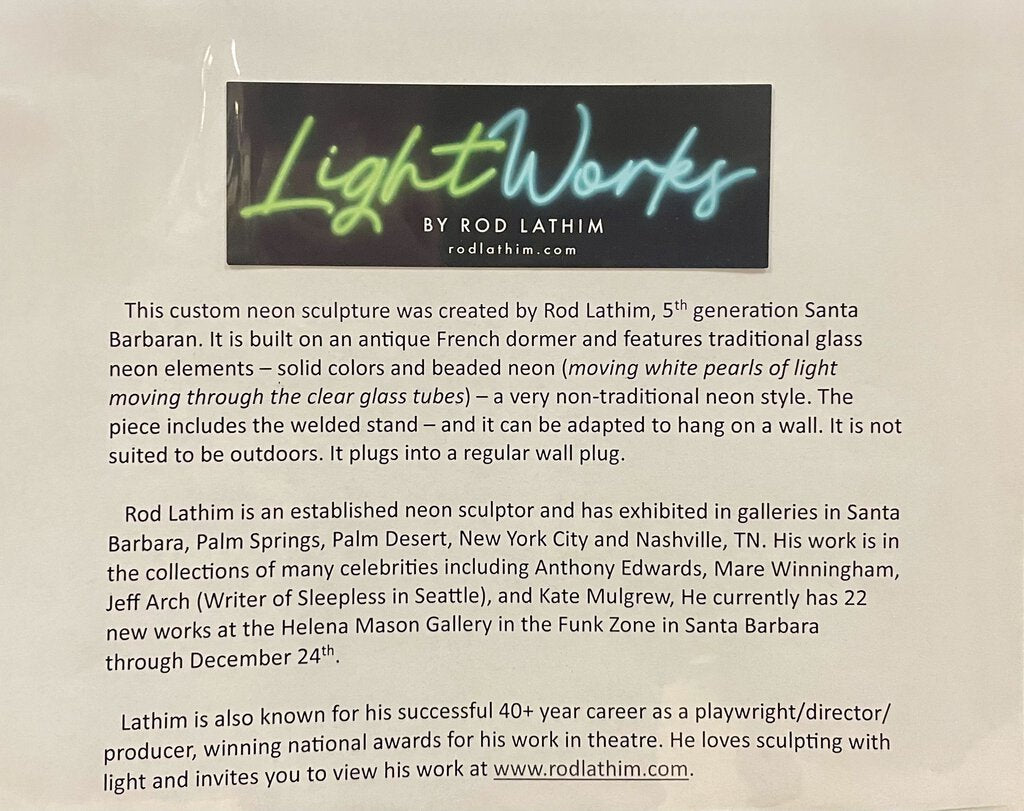 Rod Lathim - Mystere de la Lumiere - Neon Sculpture