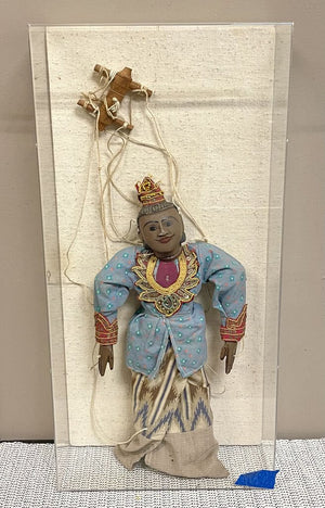 Javanese Marionette Hero Blue Coat and Strings Acrylic Case