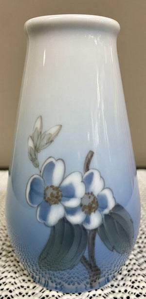 Bing & Grondahl Apple Blossom Blue Vase