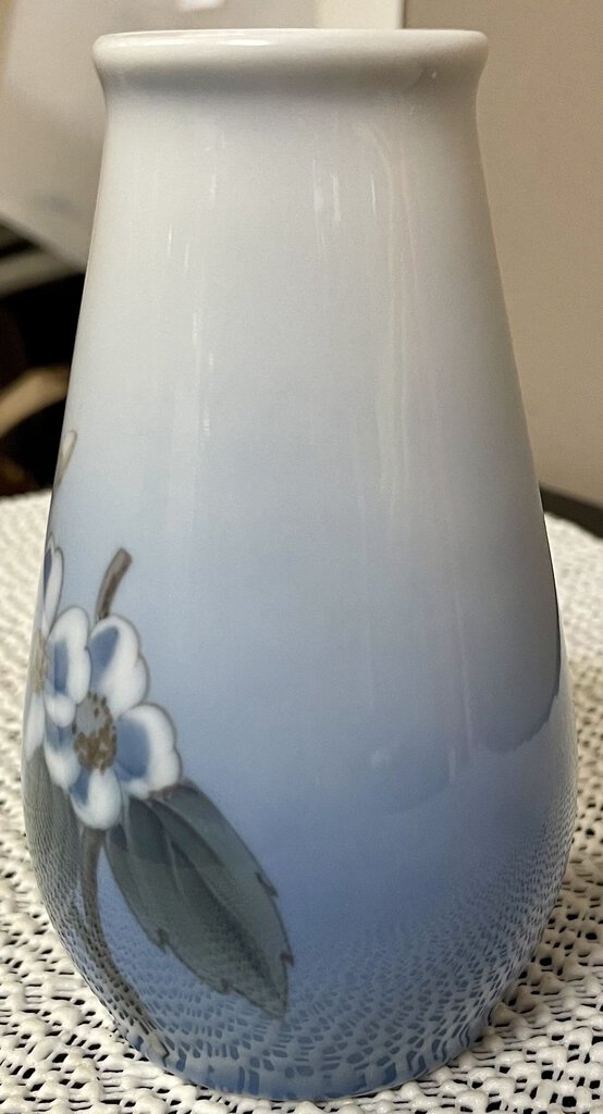 Bing & Grondahl Apple Blossom Blue Vase