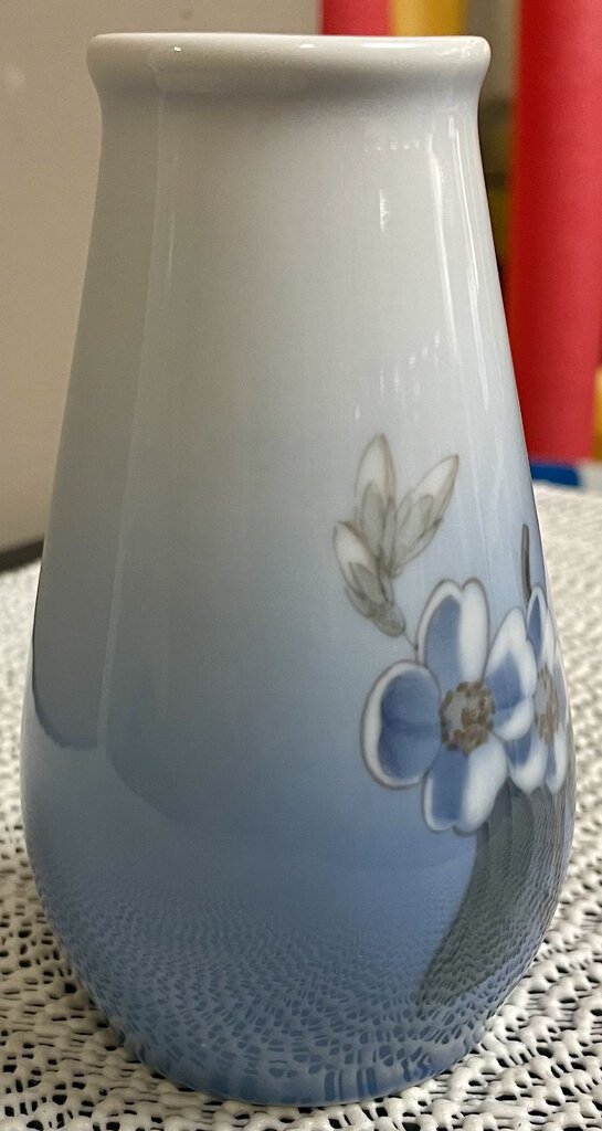 Bing & Grondahl Apple Blossom Blue Vase