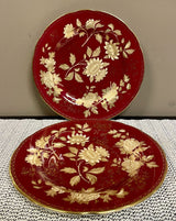 Wedgwood Tonquin Ruby Red and Gold Floral Plate