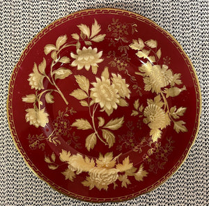 Wedgwood Tonquin Ruby Red and Gold Floral Plate