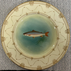 Royal Worcester HP Fish and Gold Plate 9.3"