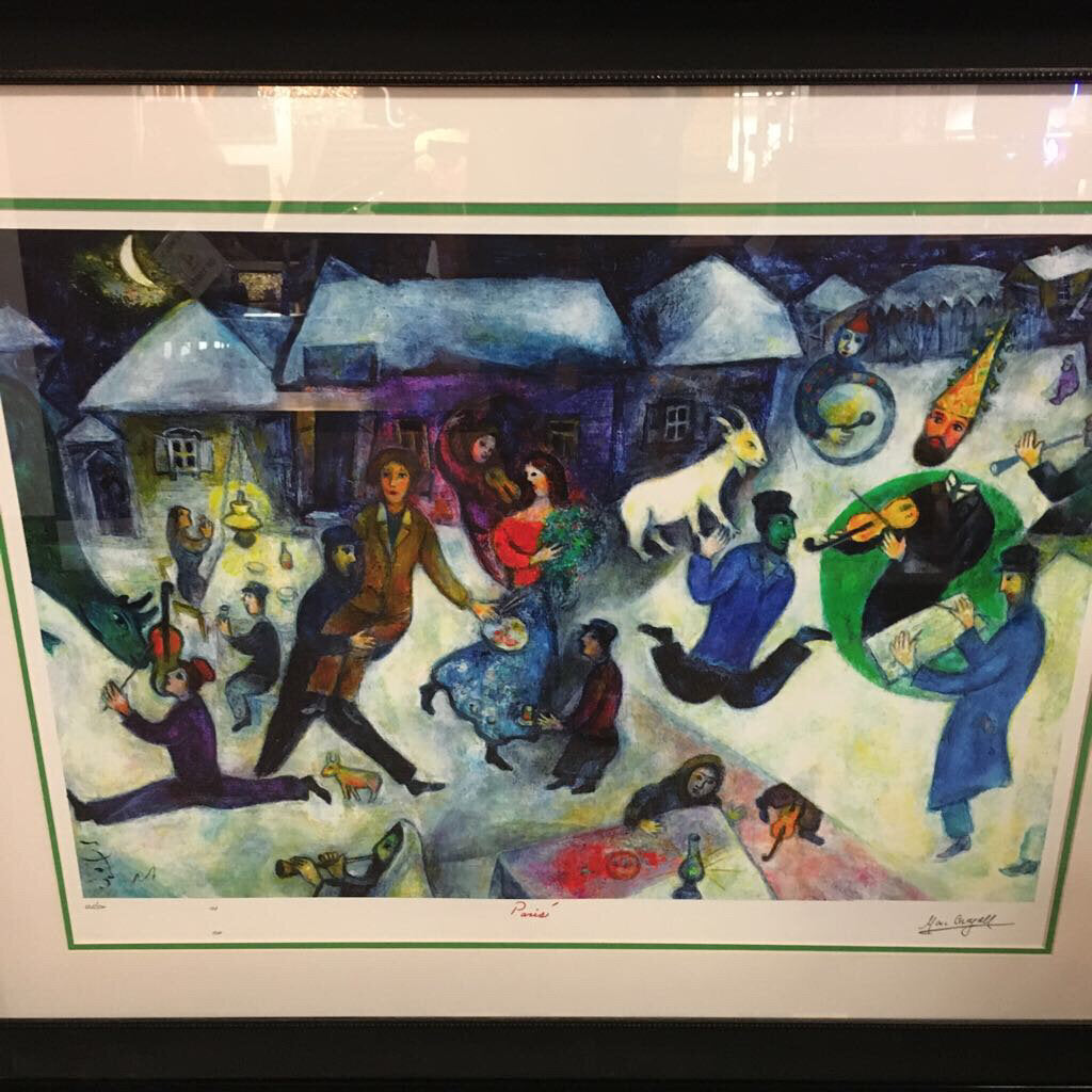 Chagall "The Harlequins" 37x45.5 LE Facsimile Signature Plate