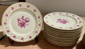 Carl Schumann Dresdner Porcelain Gilded Rose Bread Plate
