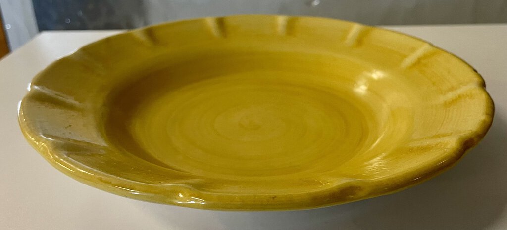Solimene Vietri Italy Lrg. Rim Orange Terracotta Soup Bowl