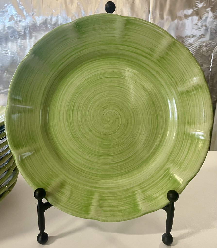 Solimene Vietri Italy Med. Green Terracotta Dinner Plate