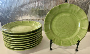 Solimene Vietri Italy Med. Green Terracotta Dinner Plate