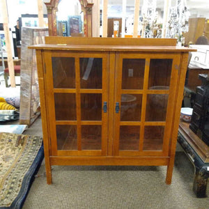 Mission Style Glass Front Cabinet