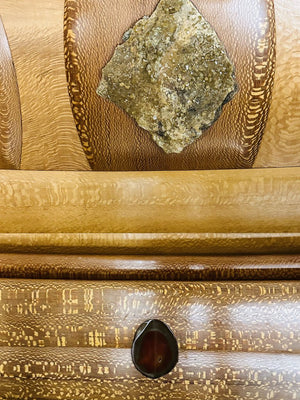 Carved Wood Crystal Embellished Bed (please measure)